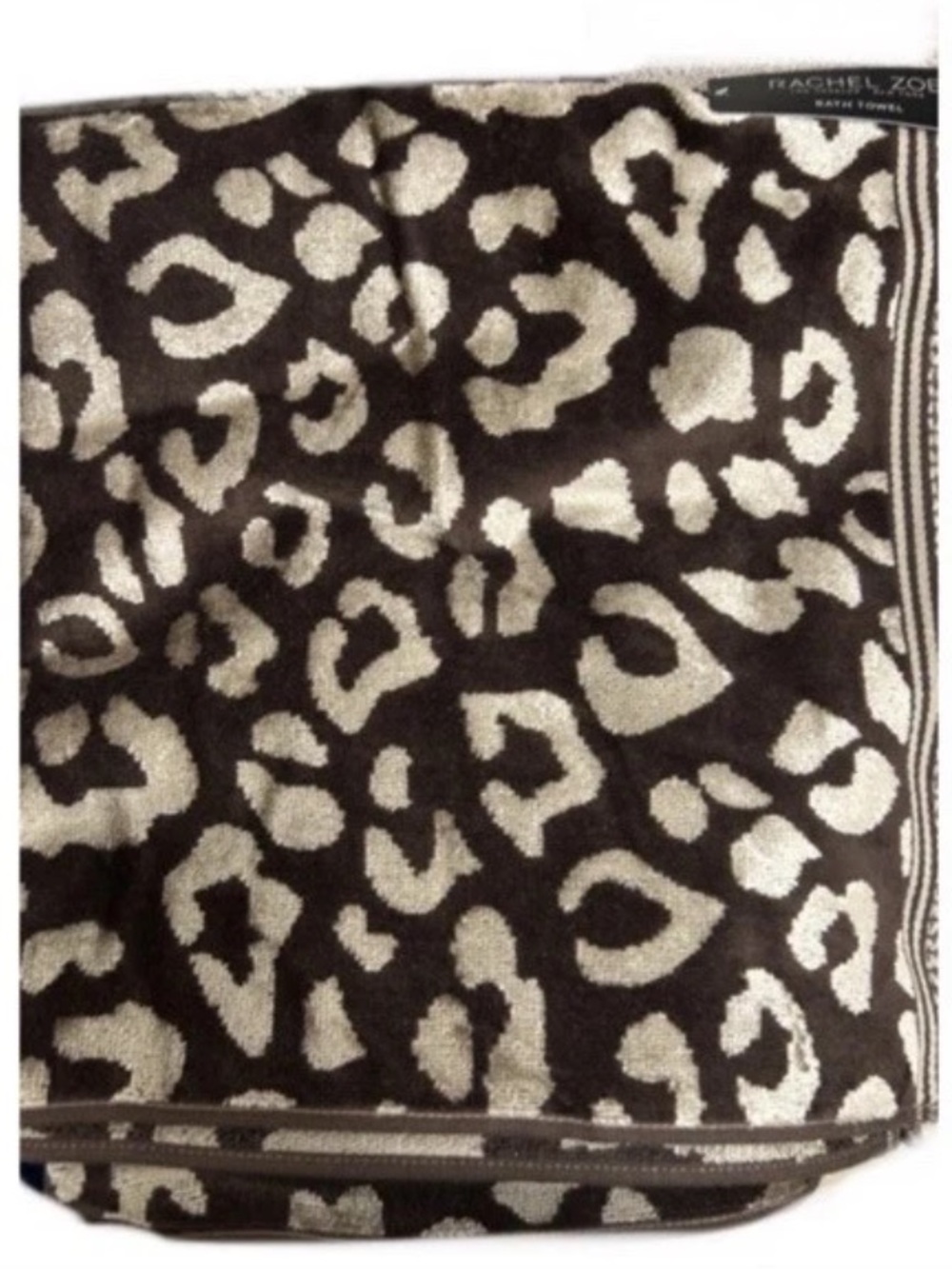 Rachel Zoe Brown Animal Print Bath Towels Set of 2